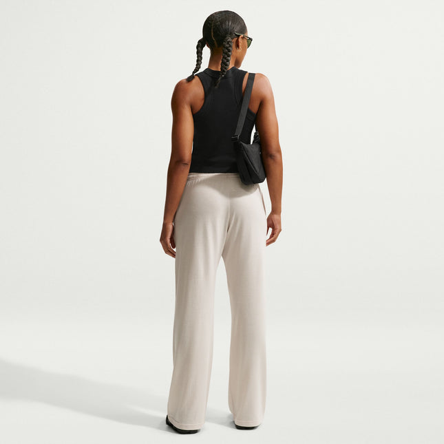 Nike Womens Chill Knit Mid Rise Open Hem Pants - Light Orewood