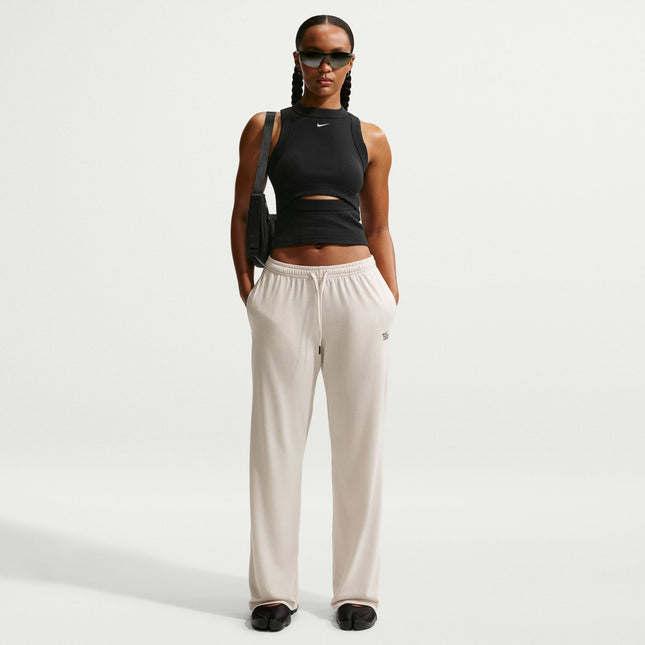 Nike Womens Chill Knit Mid Rise Open Hem Pants - Light Orewood