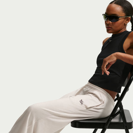 Nike Womens Chill Knit Mid Rise Open Hem Pants - Light Orewood
