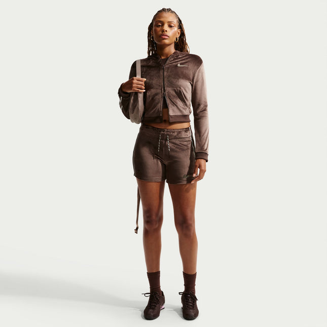 Nike Womens Full Zip Long Sleeve - Baraque Brown