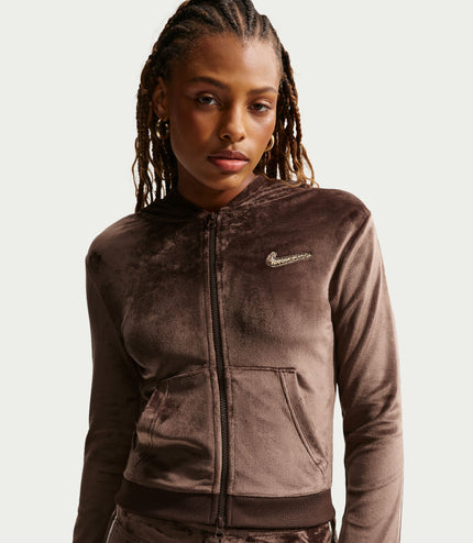 Nike Womens Full Zip Long Sleeve - Baraque Brown