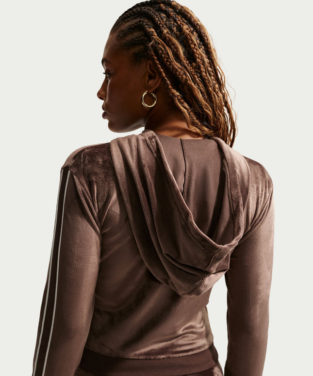 Nike Womens Full Zip Long Sleeve - Baraque Brown