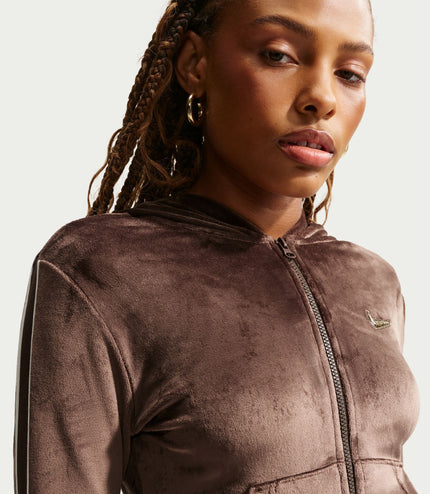 Nike Womens Full Zip Long Sleeve - Baraque Brown