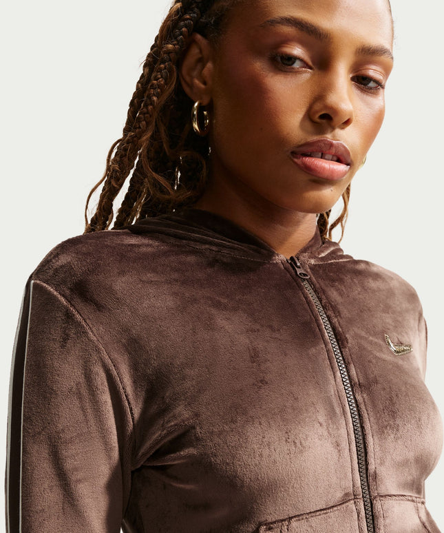 Nike Womens Full Zip Long Sleeve - Baraque Brown