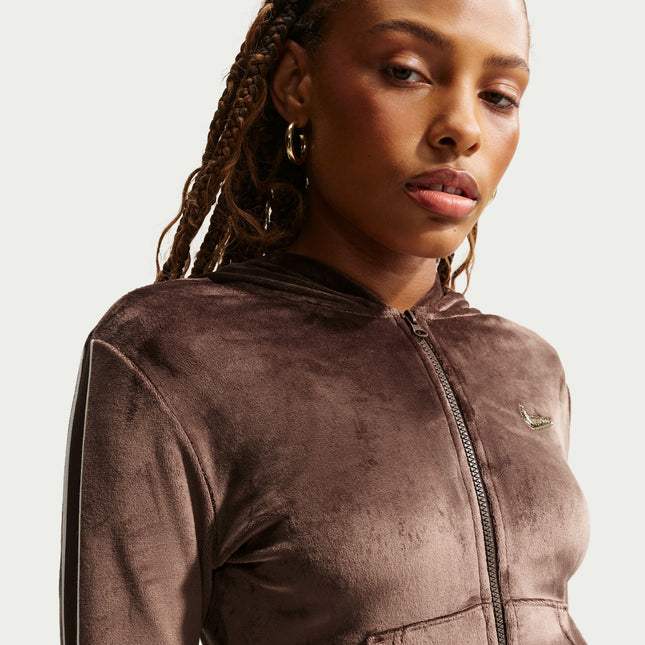 Nike Womens Full Zip Long Sleeve - Baraque Brown