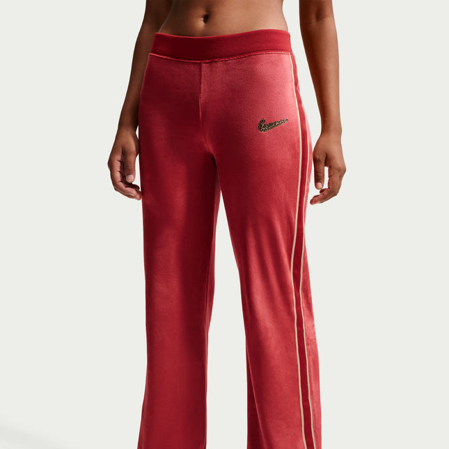 Nike Womens Velour Pants - Crimson