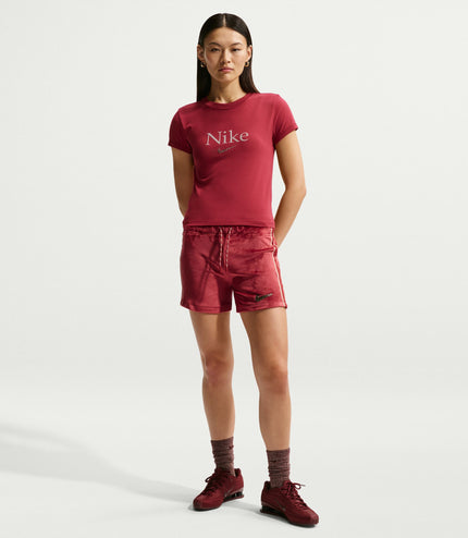 Nike Womens Cropped Tee - Crimson