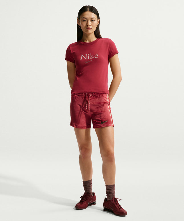 Nike Womens Cropped Tee - Crimson