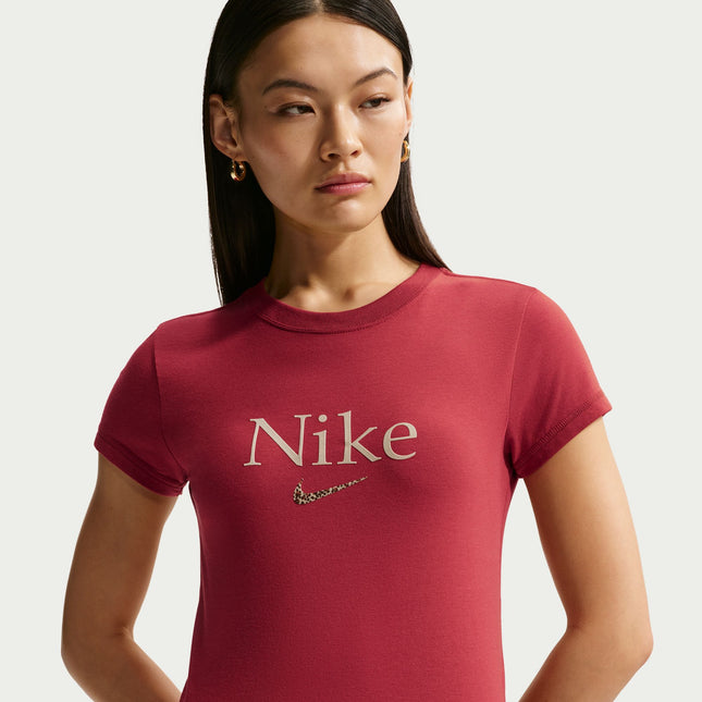 Nike Womens Cropped Tee - Crimson