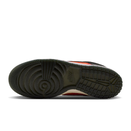 Bottom view of a Nike Dunk Low Protro sneaker featuring a dark olive tread pattern with embossed Kobe branding.