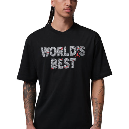 Air Jordan Mens World Best Tee - Black/University Red
