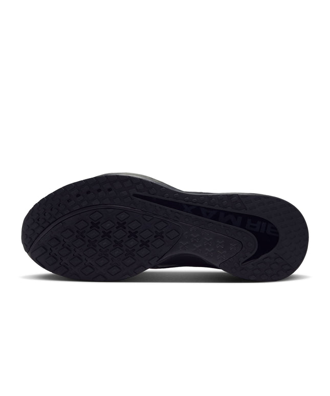 Black Nike Air Max Metro sneaker sole featuring a durable rubber tread pattern with embossed branding in the center.