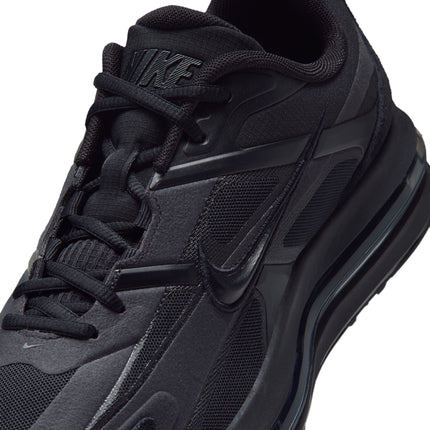 Nike Air Max Metro sneaker in triple black featuring mesh and synthetic overlays with a sleek, low-top silhouette.