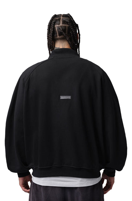 Air Jordan Mens 1/4 Zip Oversized Top - Black