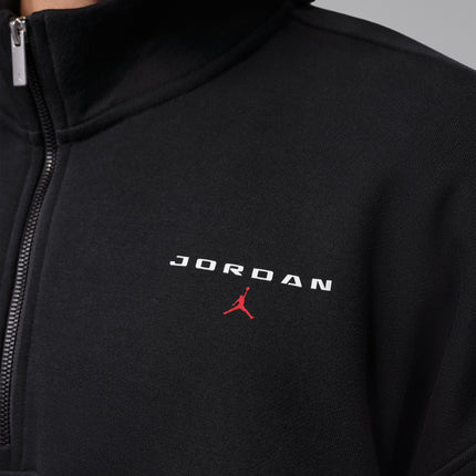 Air Jordan Mens 1/4 Zip Oversized Top - Black
