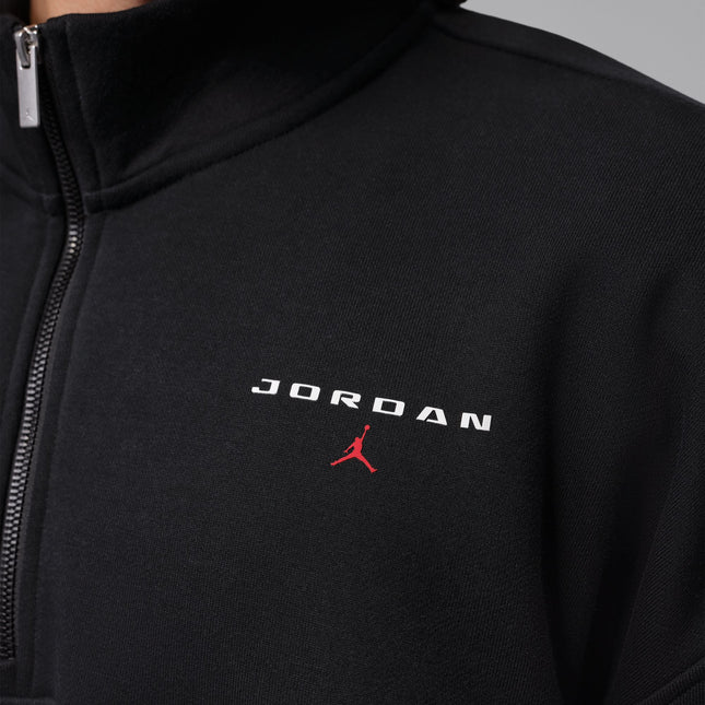 Air Jordan Mens 1/4 Zip Oversized Top - Black