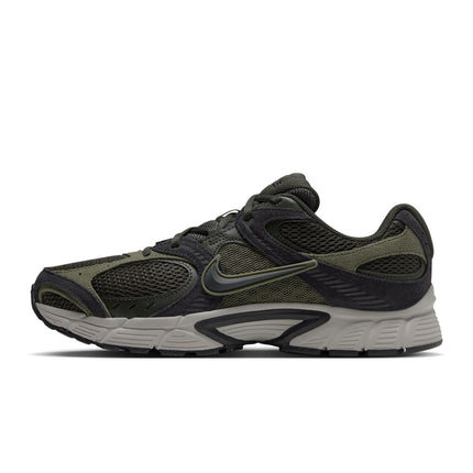 Nike V5 RNR sneaker in sequoia olive green suede and breathable black mesh with a gray midsole and black swoosh.