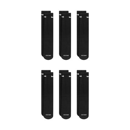Nike Dri-Fit 6-Pack Cushioned Crew Socks - Black