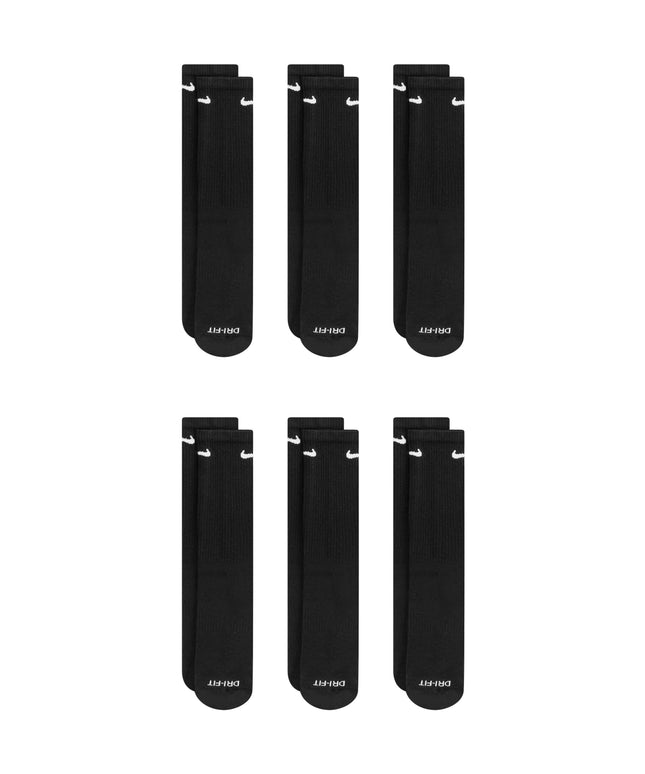 Nike Dri-Fit 6-Pack Cushioned Crew Socks - Black