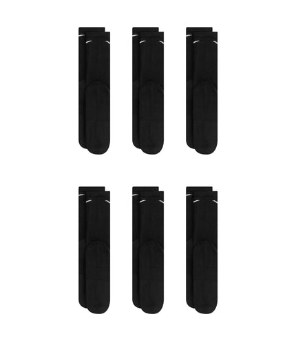 Nike Dri-Fit 6-Pack Cushioned Crew Socks - Black