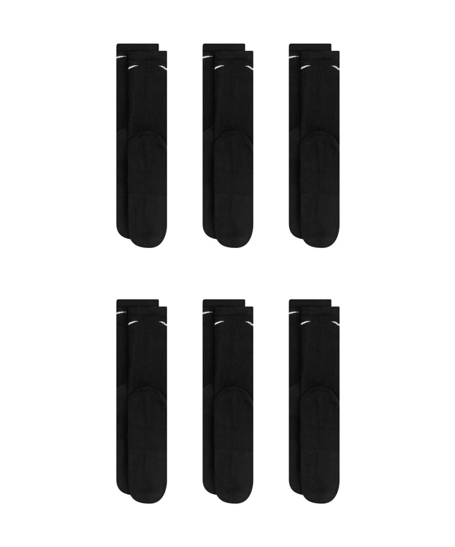 Nike Dri-Fit 6-Pack Cushioned Crew Socks - Black
