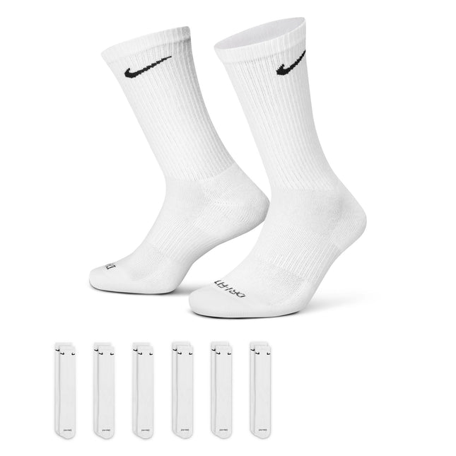 Nike Dri-Fit 6-Pack Cushioned Crew Socks - White