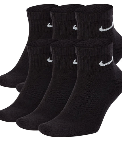 Nike Mens Everyday Cushioned 6-Pack Ankle Socks - Black