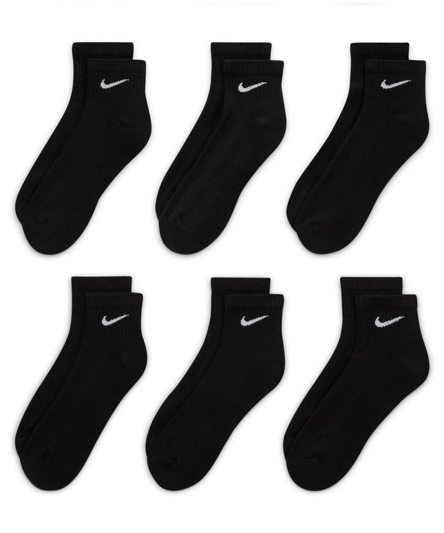 Nike Mens Everyday Cushioned 6-Pack Ankle Socks - Black