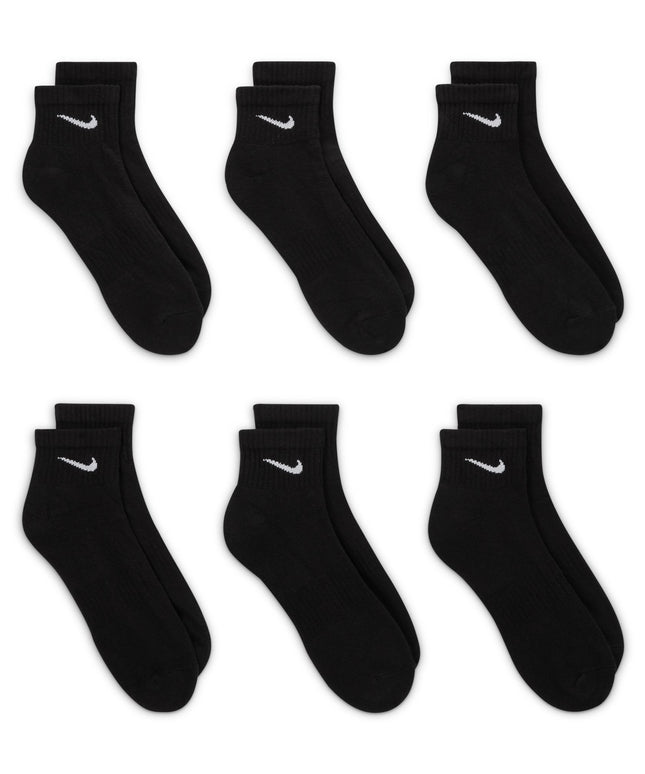 Nike Mens Everyday Cushioned 6-Pack Ankle Socks - Black