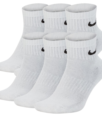 Nike Mens Everyday Cushioned 6-Pack Ankle Socks - White