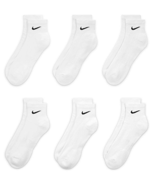 Nike Mens Everyday Cushioned 6-Pack Ankle Socks - White