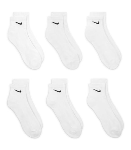Nike Mens Everyday Cushioned 6-Pack Ankle Socks - White