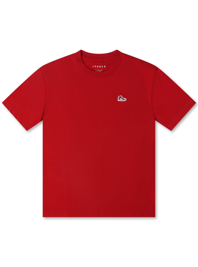 Air Jordan Mens Sneaker Patch Tee - Gym Red