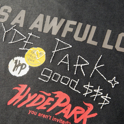 Hyde Park x ALOCS Stickered Up Tee - Black Wash
