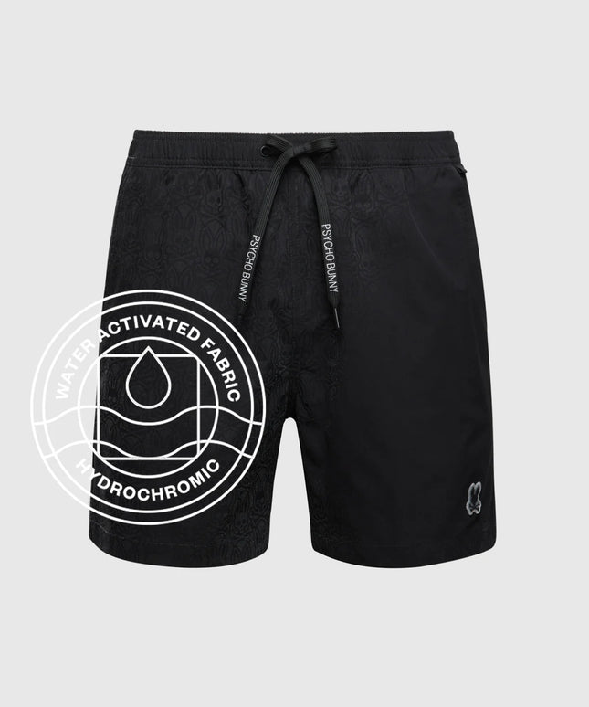 Psycho Bunny Samos Hydrochromic Printed Swim Shorts - Black