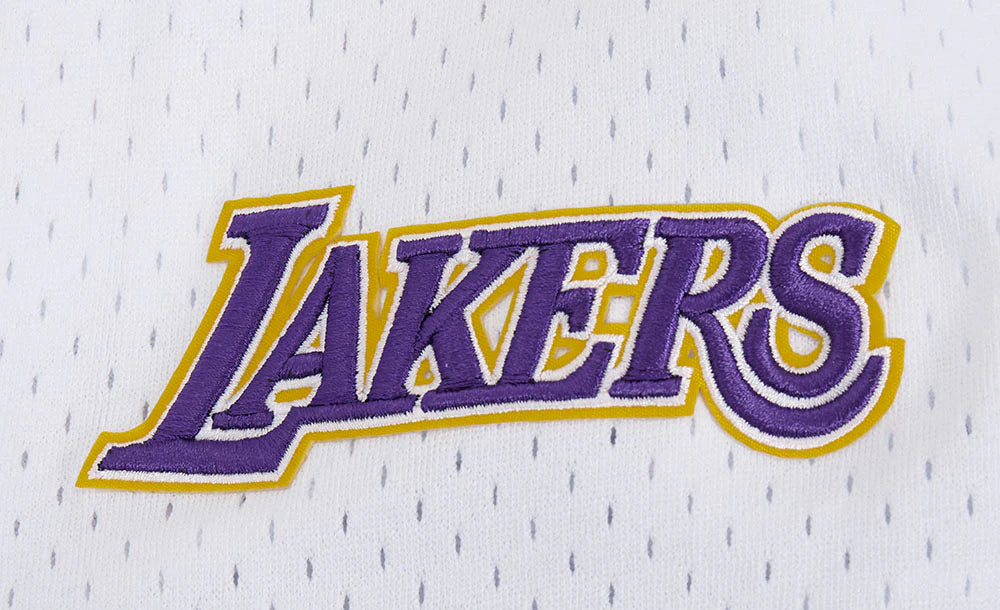 Pro Standard LA Lakers Script Tail Mesh Button Down Shirt - White/Black