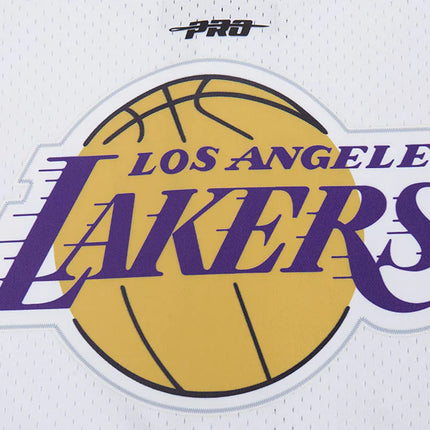 Pro Standard LA Lakers Script Tail Mesh Button Down Shirt - White/Black
