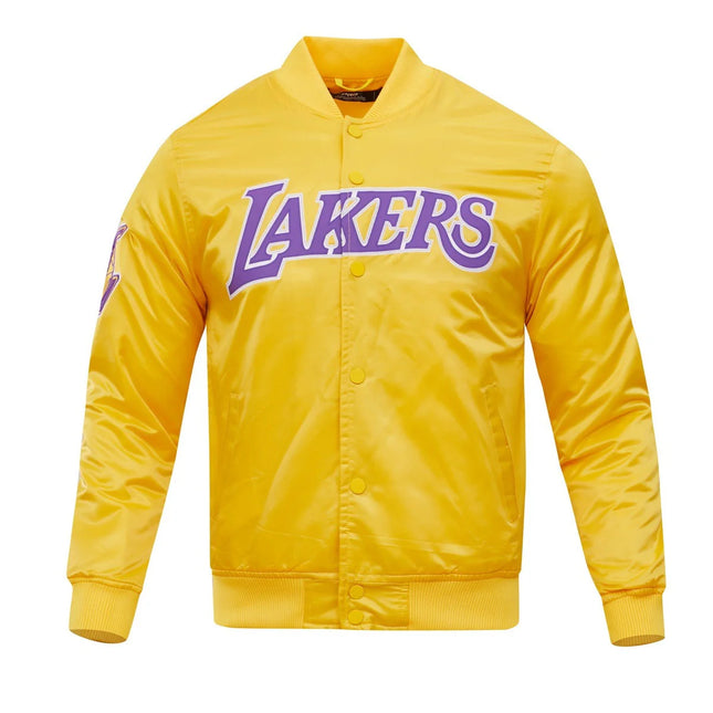 Pro Standard LA Lakers Big Logo Satin Jacket - Gold