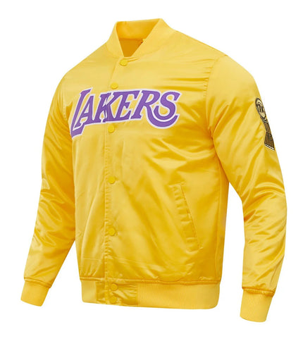 Pro Standard LA Lakers Big Logo Satin Jacket - Gold