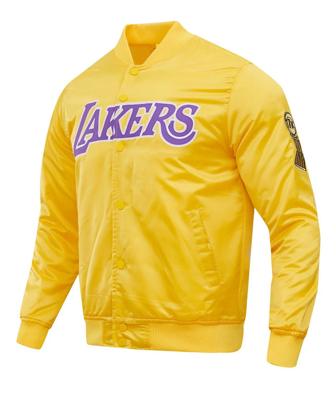 Pro Standard LA Lakers Big Logo Satin Jacket - Gold