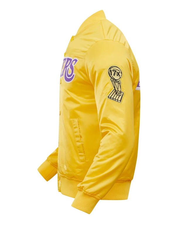 Pro Standard LA Lakers Big Logo Satin Jacket - Gold