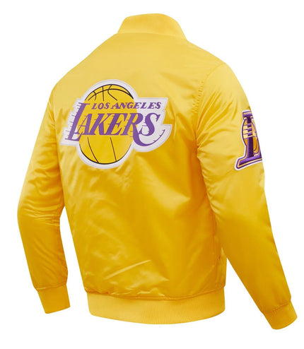 Pro Standard LA Lakers Big Logo Satin Jacket - Gold
