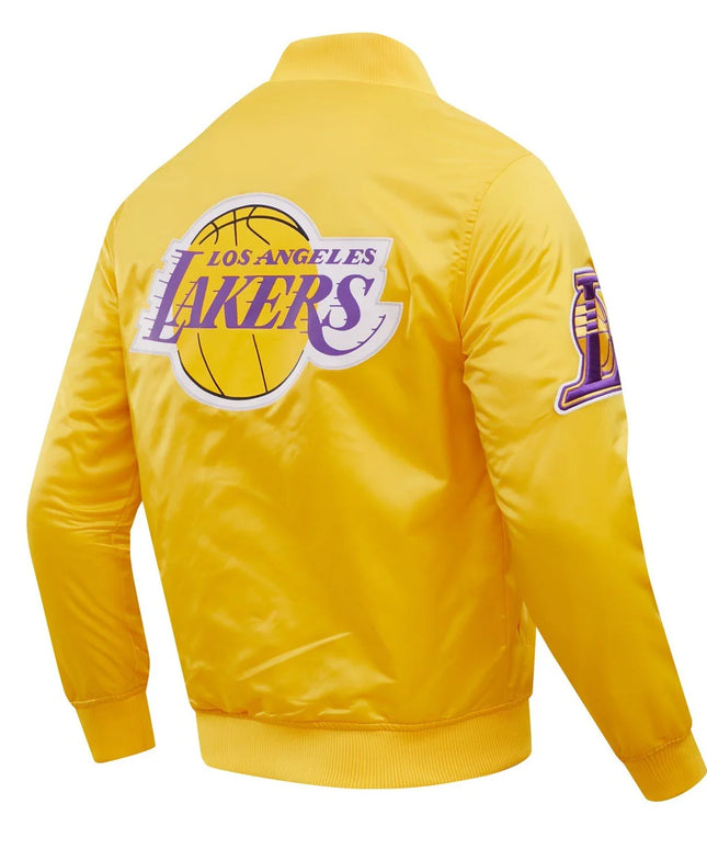 Pro Standard LA Lakers Big Logo Satin Jacket - Gold