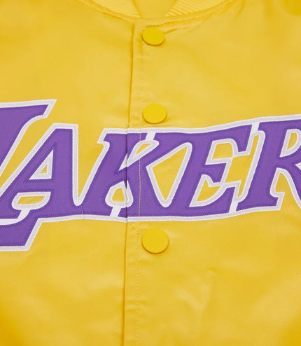 Pro Standard LA Lakers Big Logo Satin Jacket - Gold