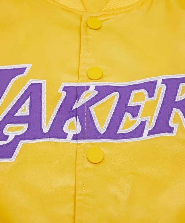 Pro Standard LA Lakers Big Logo Satin Jacket - Gold