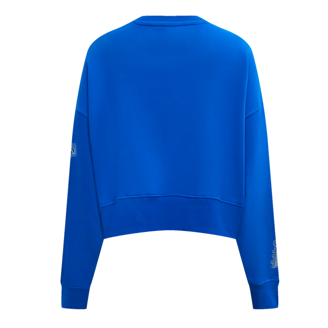 Pro Standard Womens LA Lakers Varsity Blues Cropped Crewneck - Royal Blue