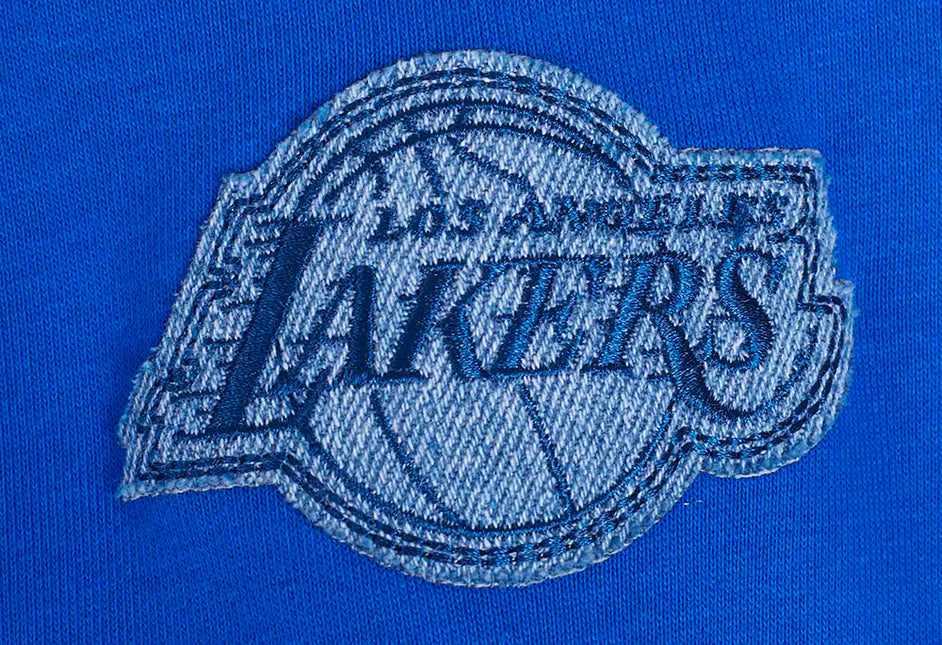 Pro Standard Womens LA Lakers Varsity Blues Cropped Crewneck - Royal Blue