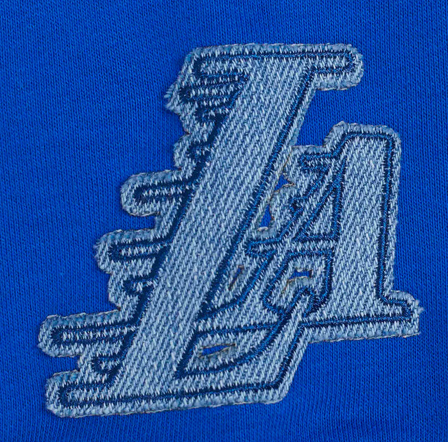 Pro Standard Womens LA Lakers Varsity Blues Cropped Crewneck - Royal Blue