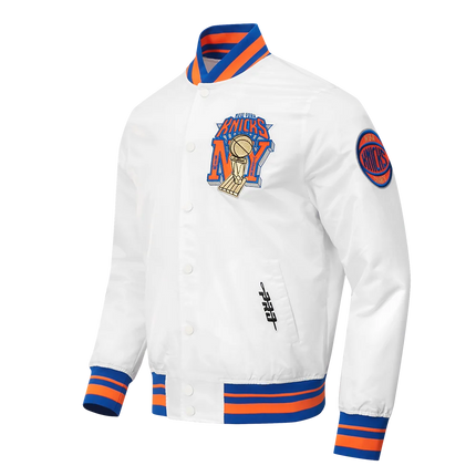 Pro Standard NY Knicks Champs Satin Jacket - White
