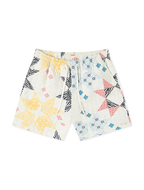 BLDG4 Quilted Deca Shorts - Whisper White
